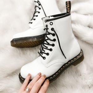 White Dr. Martens 1460 combat boot